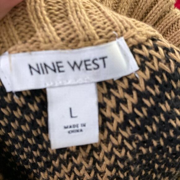 Nine West leopard Print Knit Sweater Tunic Turtleneck - Picture 11 of 14